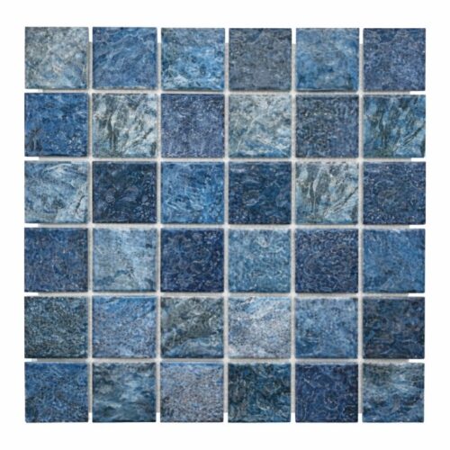 TM2280S Mix Blue Ripple Porcelain Mosaic
