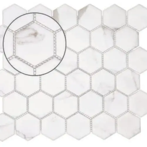 Hexagon Marble Mosaic 1,44m² per sheet