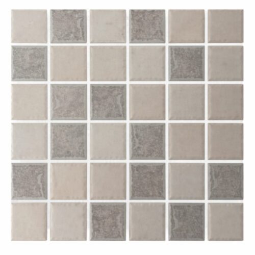 TM3115 Rustic Porcelain Fossil Grey Mix Mosaic per box