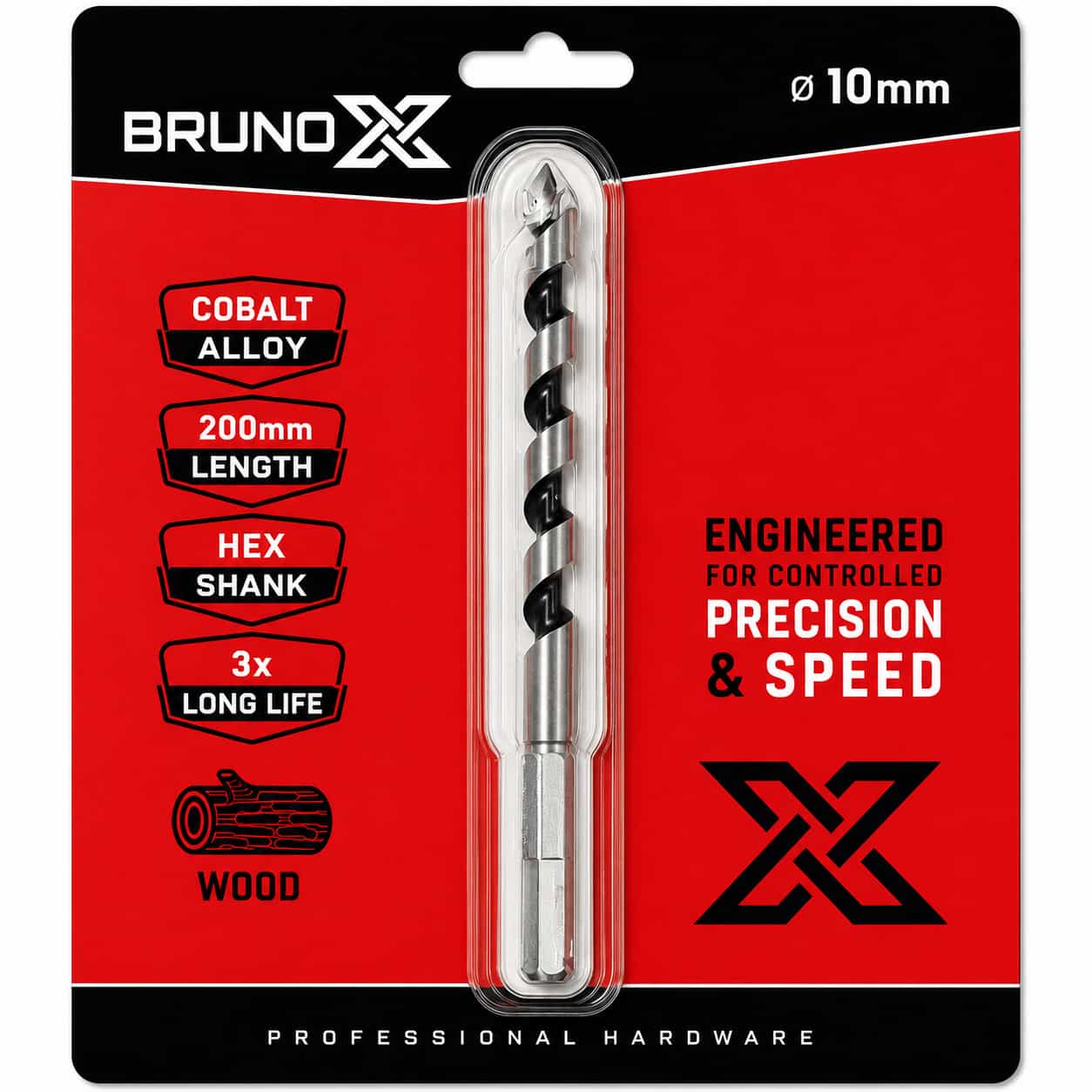 DB009/10MM Auger Bit 10MMX200MM-BRUNO