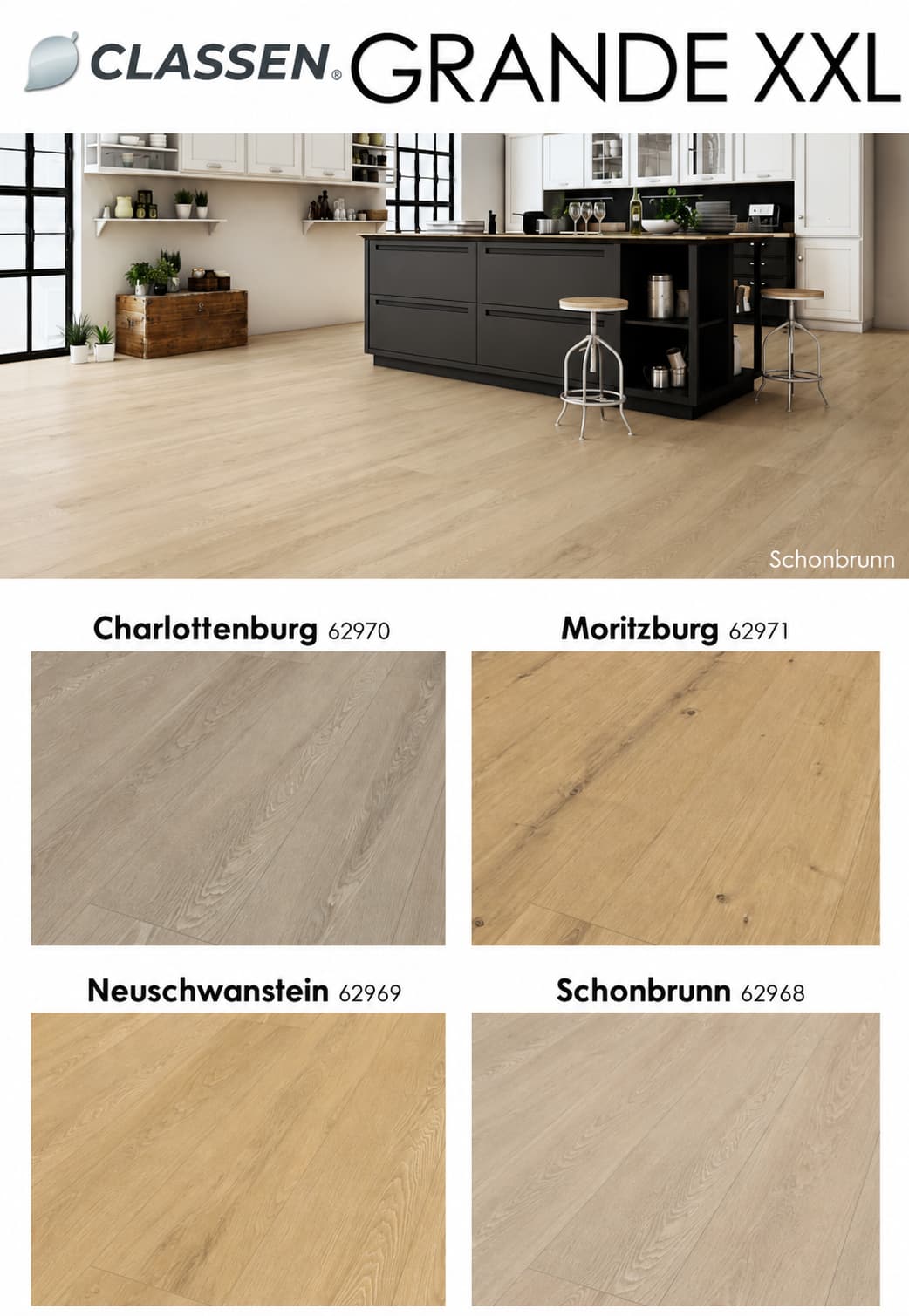 Grande XXL Laminate Flooring 241mmX1790mm 10mm AC5 3,019m 30yrs Residential